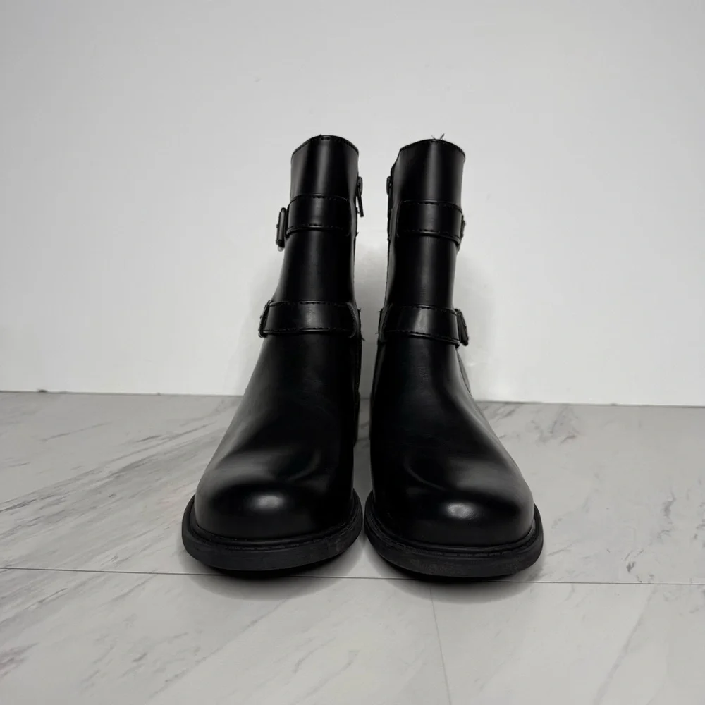 BOC Black Buckle Moto Boot 8M
